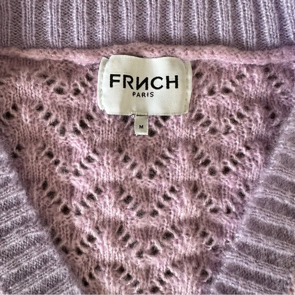 FRNCH Lilly Pointelle Cardigan in Lilac size M - Picture 7 of 9
